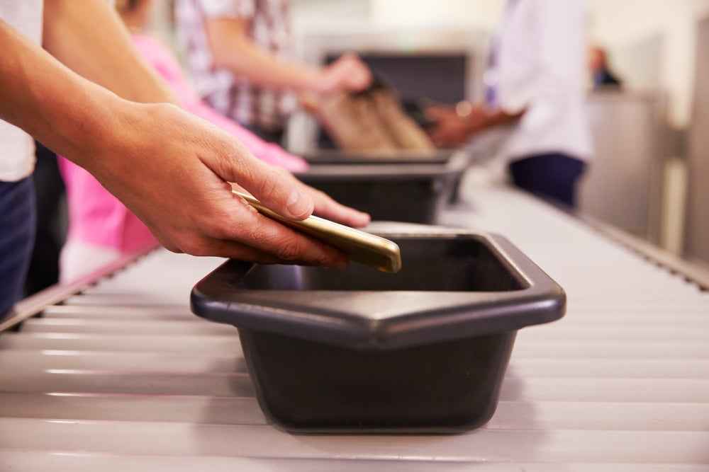 TSA Airport Security Cellphone Bin