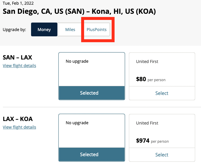 United upgrade PlusPoints