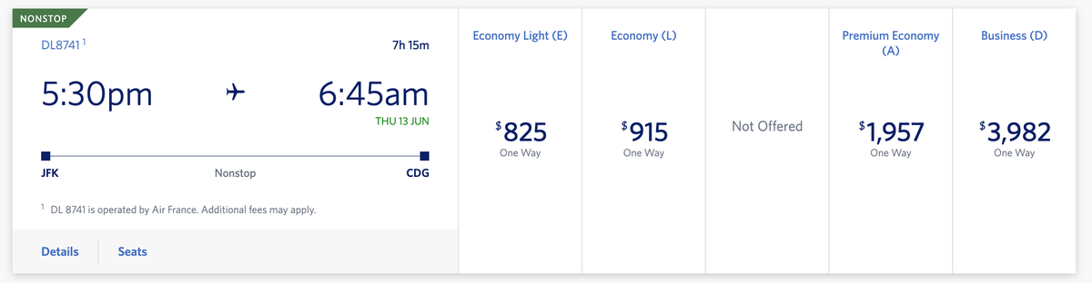 Delta price results