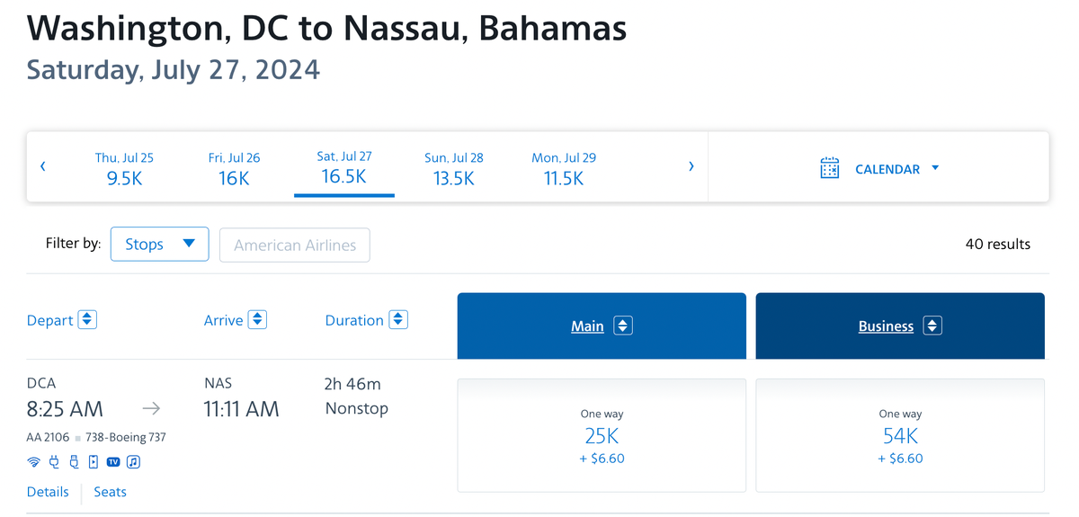 DCA NAS AA Award Price
