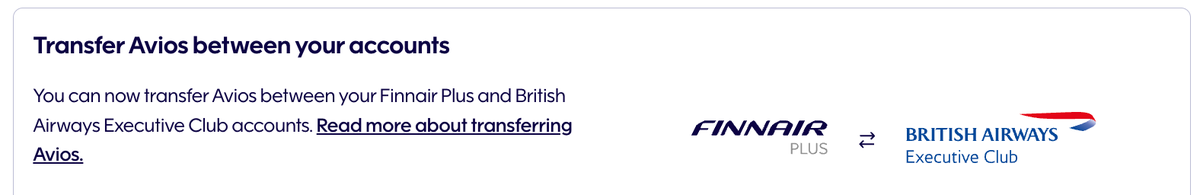 Finnair Plus and British Airways Executive Club accounts