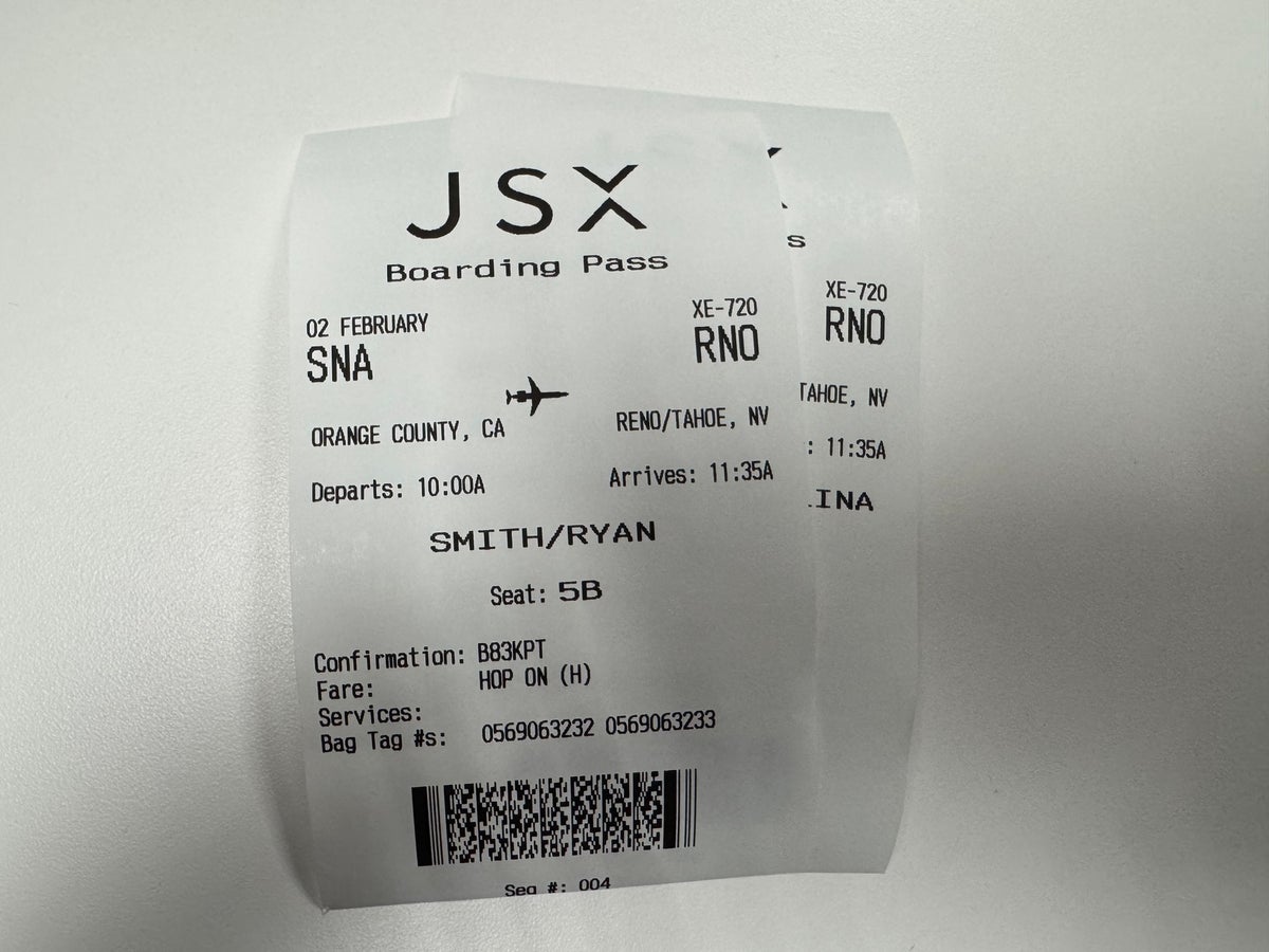 JSX boarding passes SNA RNO